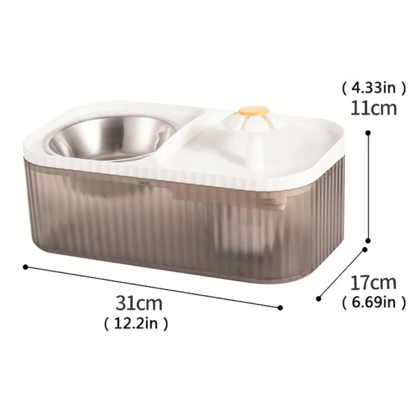 Fontaine à eau automatique avec gamelle surélevée – distributeur d’eau en acier inoxydable -WUURAA – Image 2